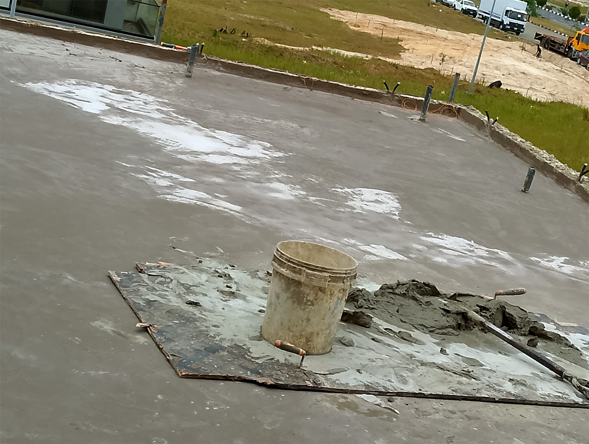 Cementitious waterproofing for terrace leak at Astrum Seven Limited-3